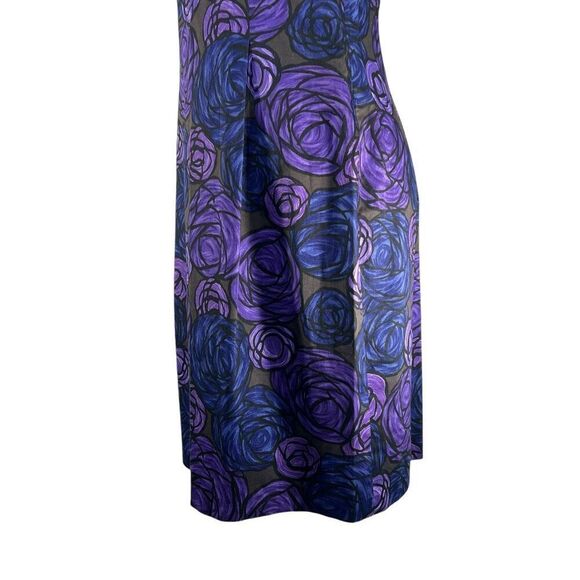 Theory Sz 10 Purple Paper Rose Sleeveless Sheath Dress - Picture 13 of 13
